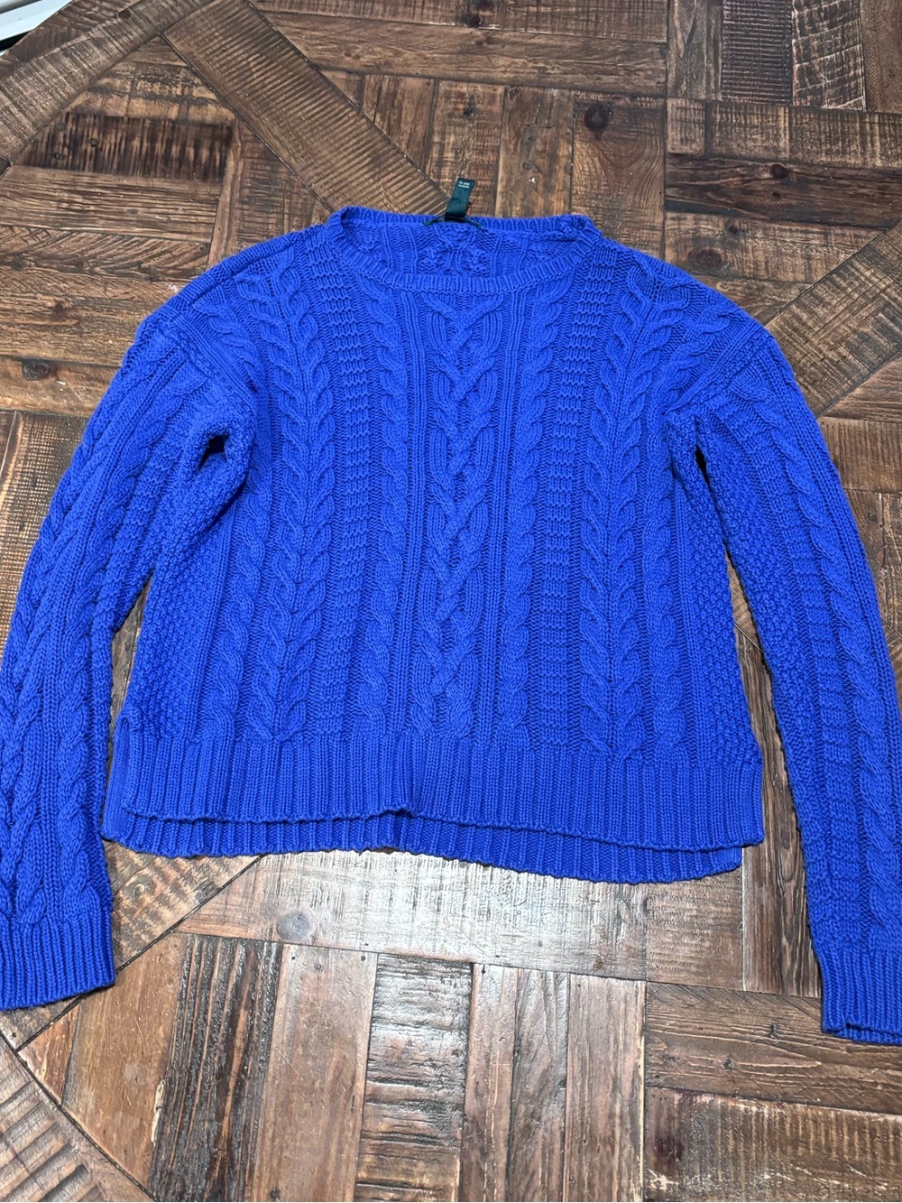 Ralph Lauren Royal Blue Cable Knit Turtleneck Sweater in size M